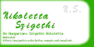 nikoletta szigethi business card